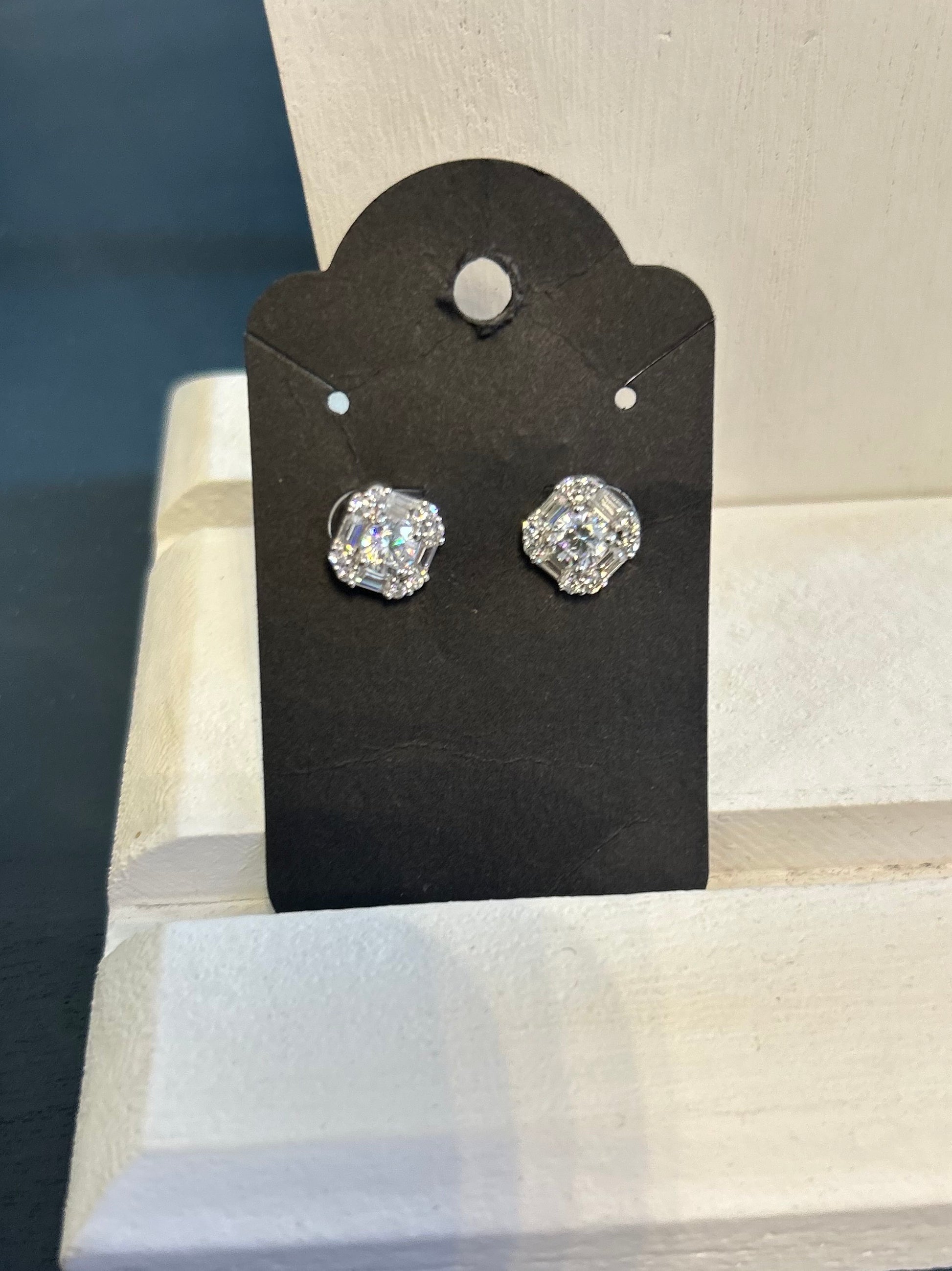 Halo Stud Cubic Zirconia Earrings