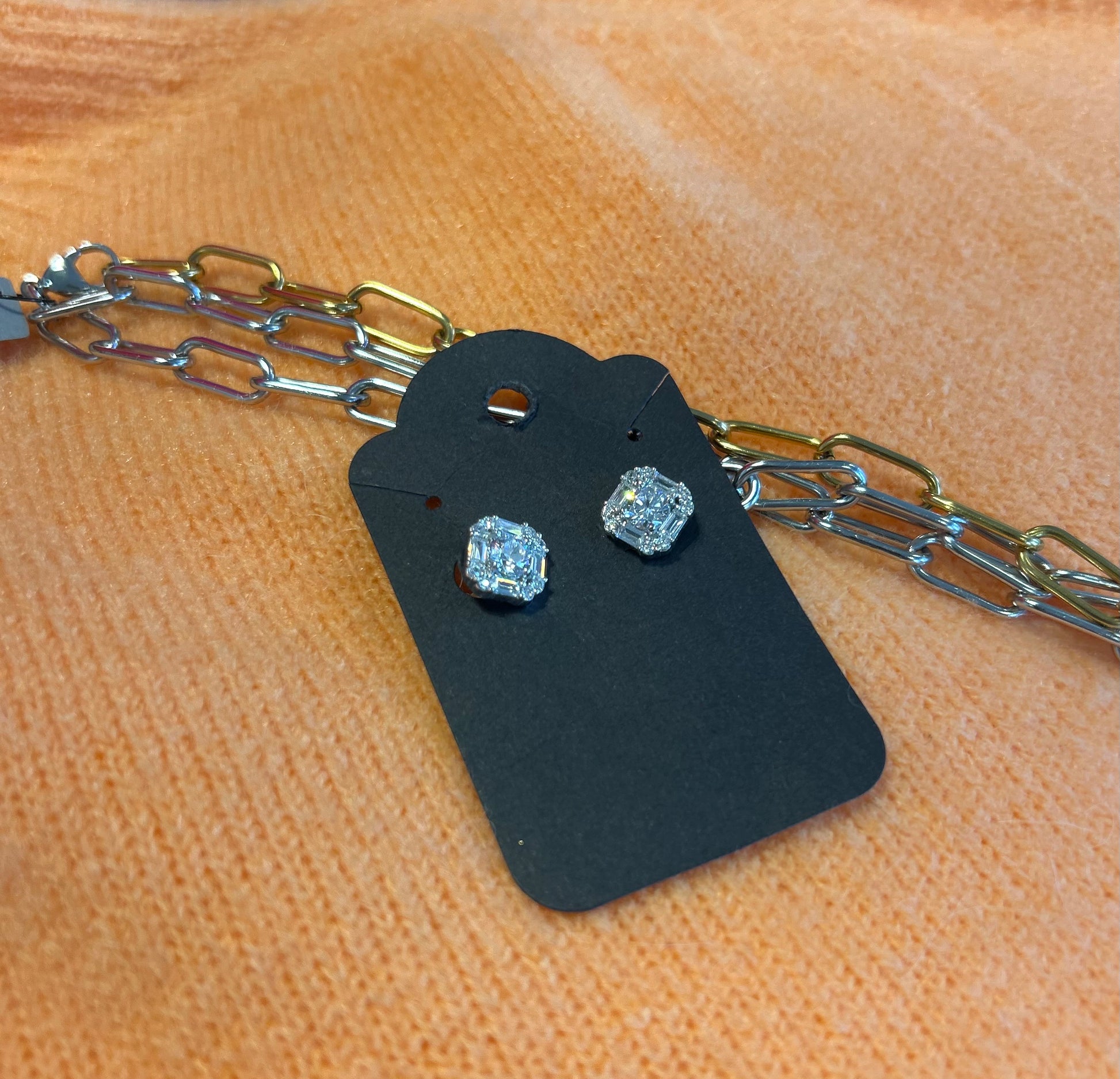 Halo Stud Cubic Zirconia Earrings