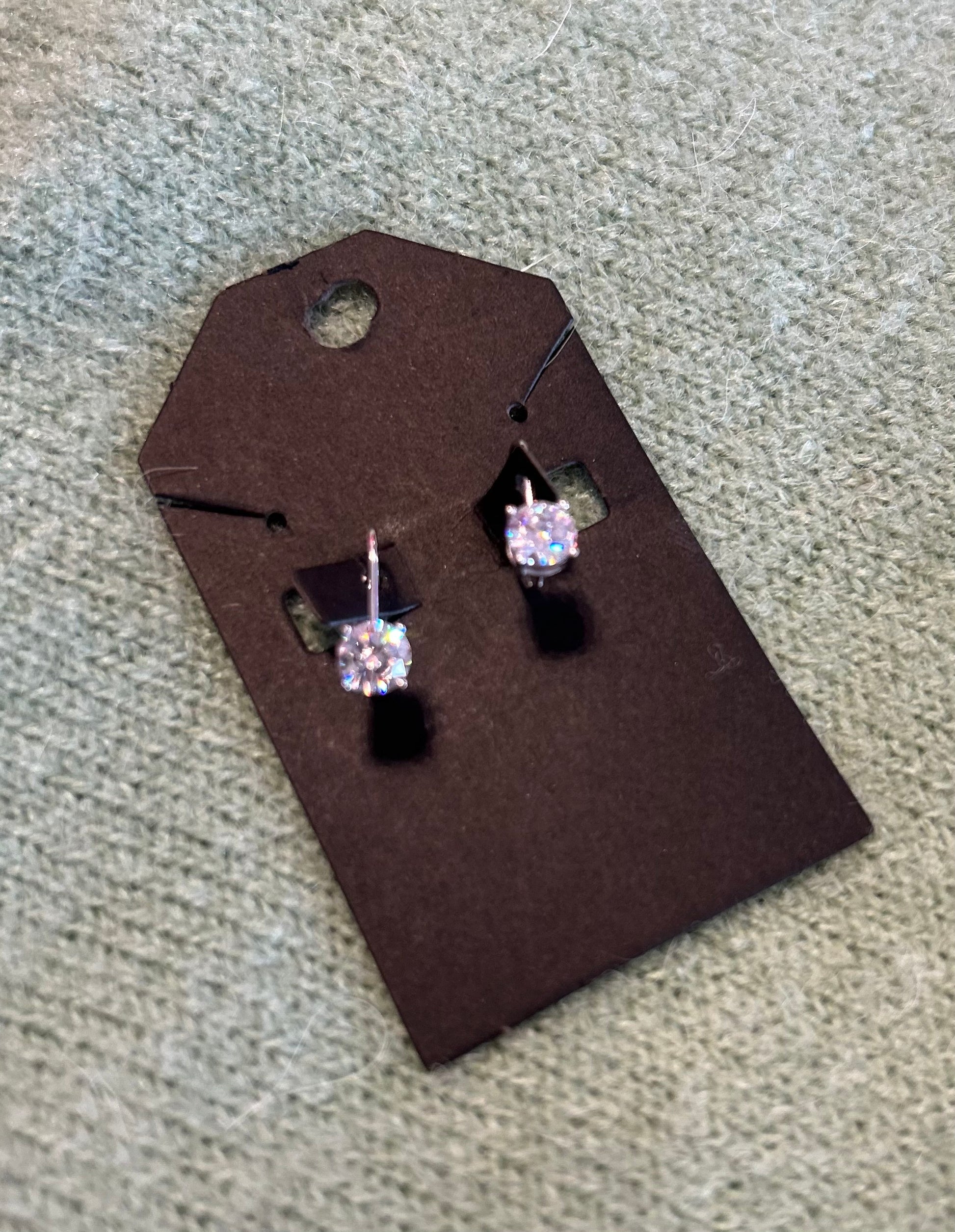 Princess Cut Cubic Zirconia Dangle Leverback Earrings