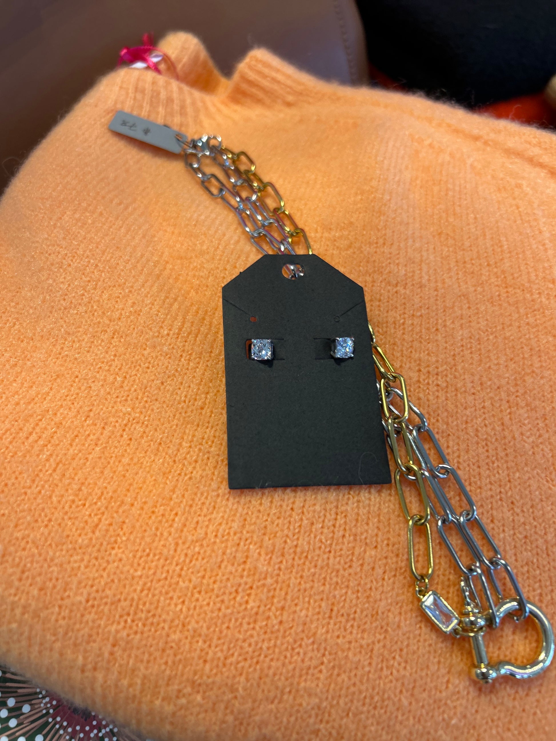 Square Princess Cut Stud Earrings