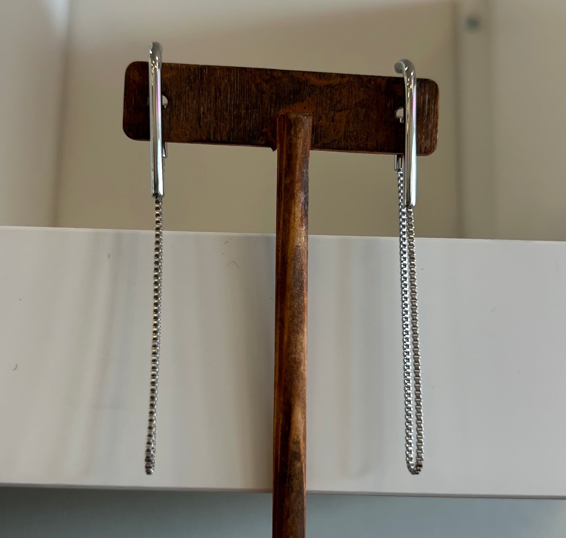 Silver-Toned Threader Earrings