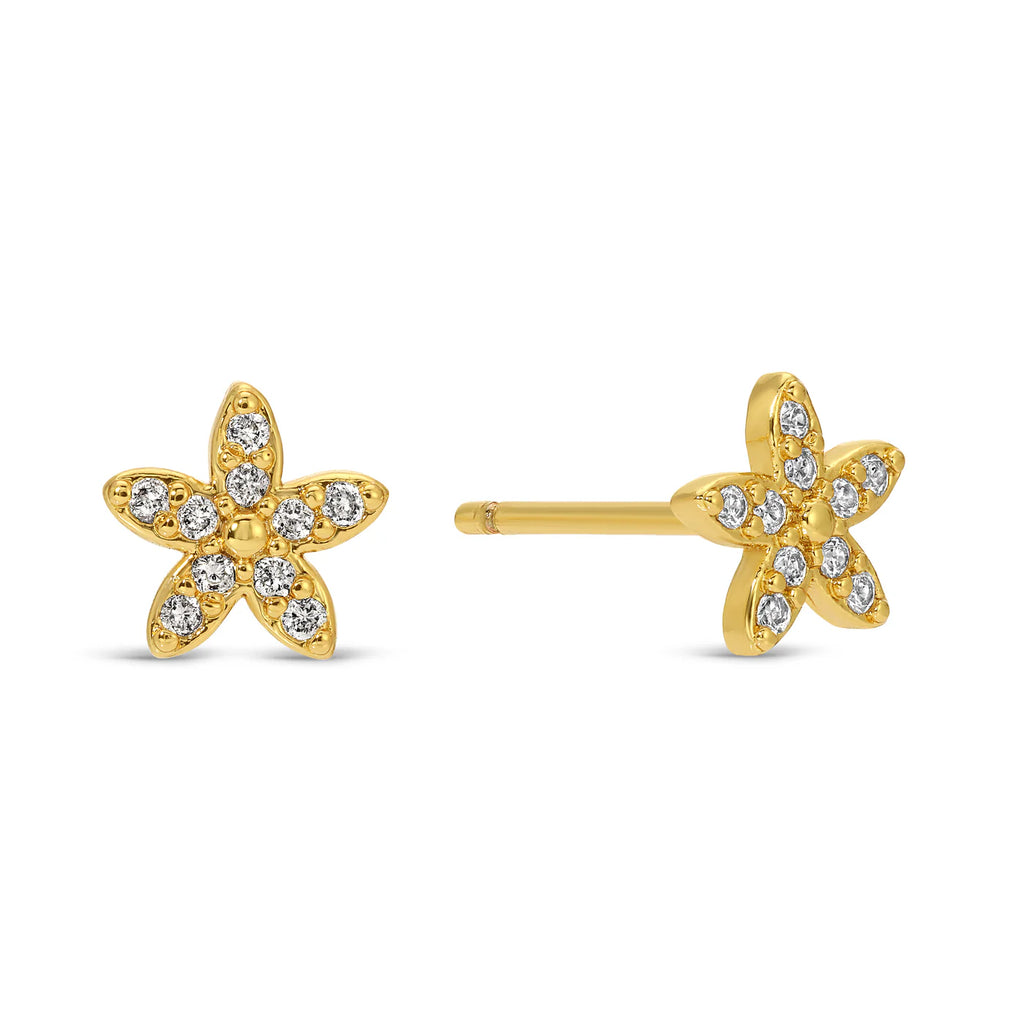 Pave Flower Studs