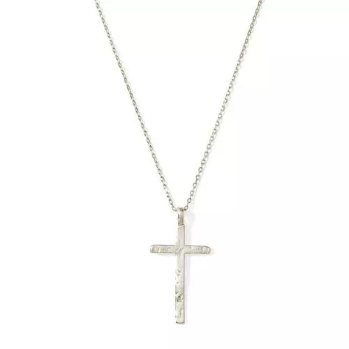 Splendid Iris Gilded Cross Necklace