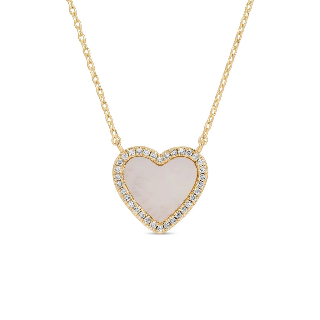 My Heart is Yours Shell Pave Heart Necklace