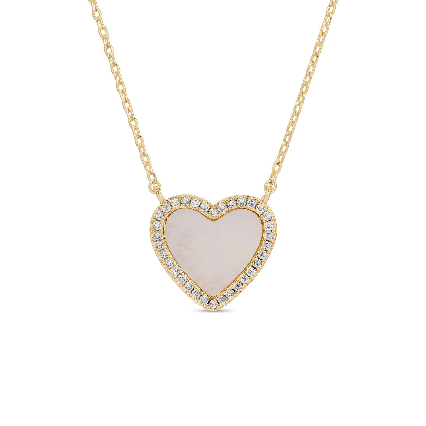 My Heart is Yours Shell Pave Heart Necklace
