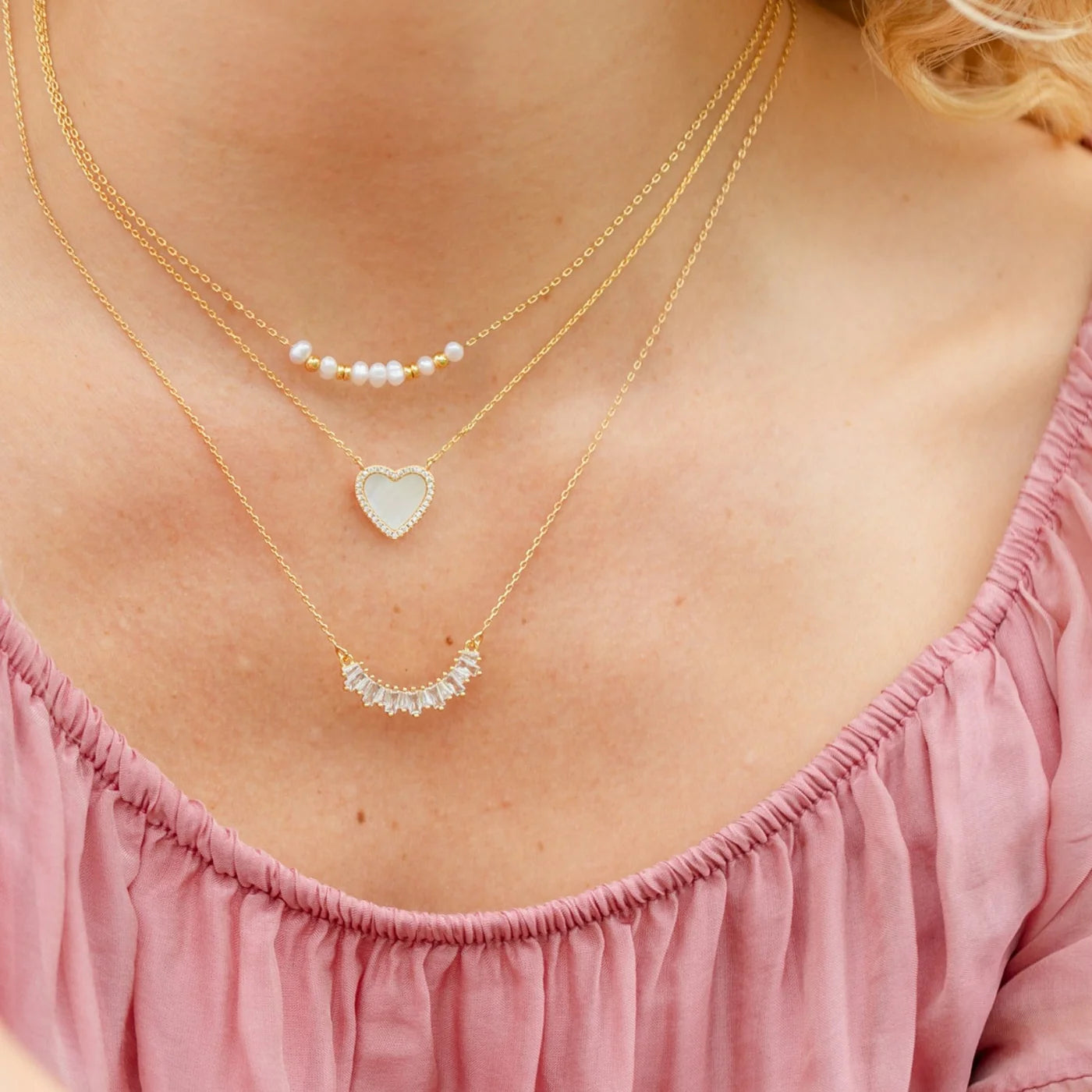 My Heart is Yours Shell Pave Heart Necklace