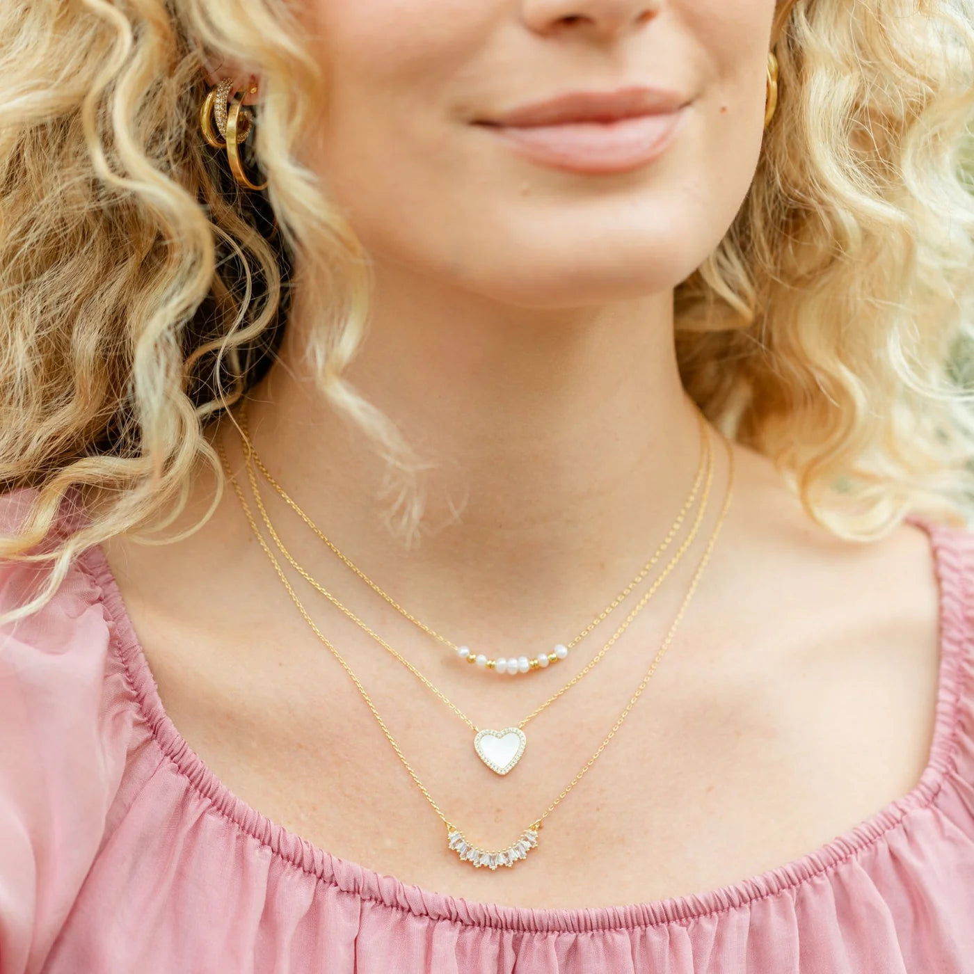 My Heart is Yours Shell Pave Heart Necklace