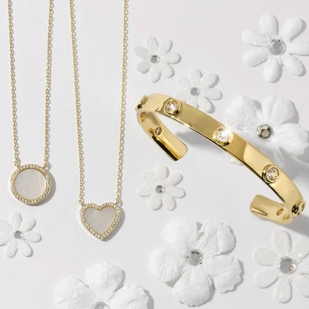 My Heart is Yours Shell Pave Heart Necklace