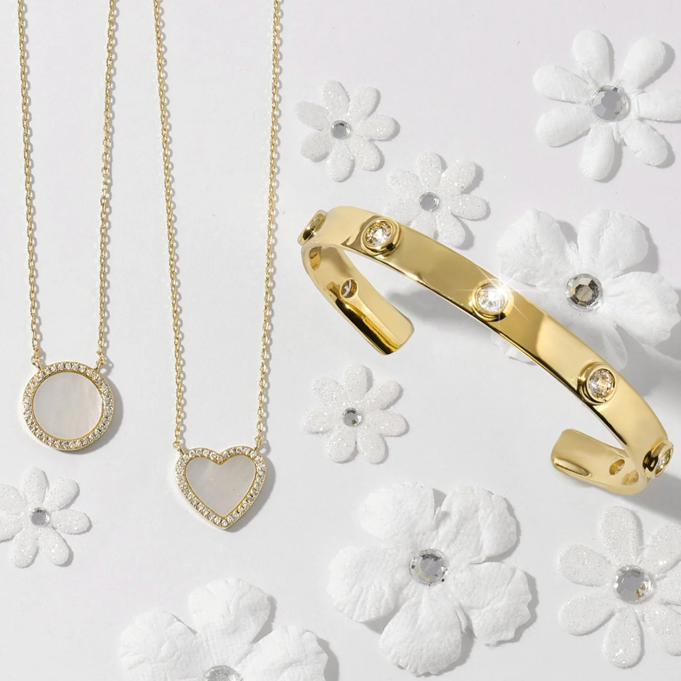 My Heart is Yours Shell Pave Heart Necklace
