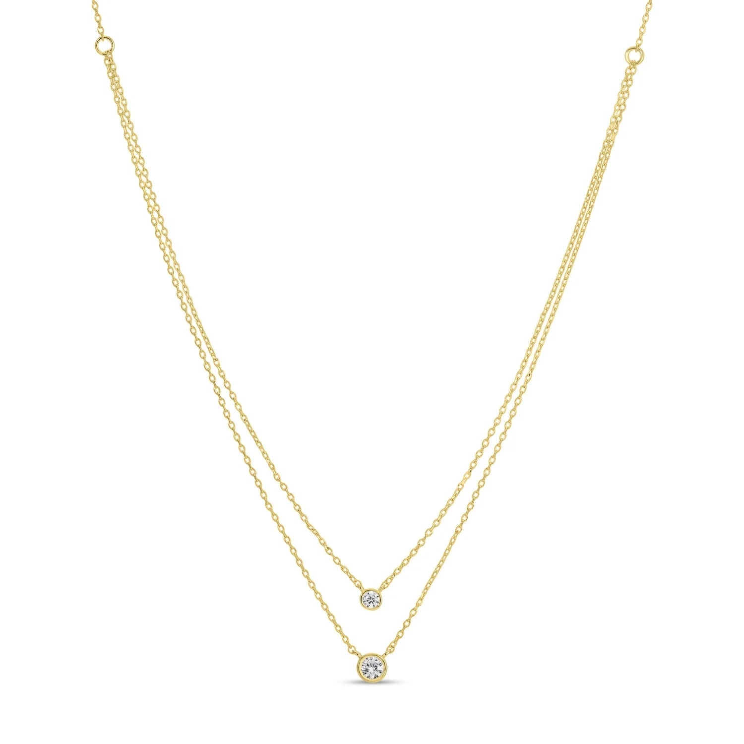 Double Layer Diamond Stone Necklace