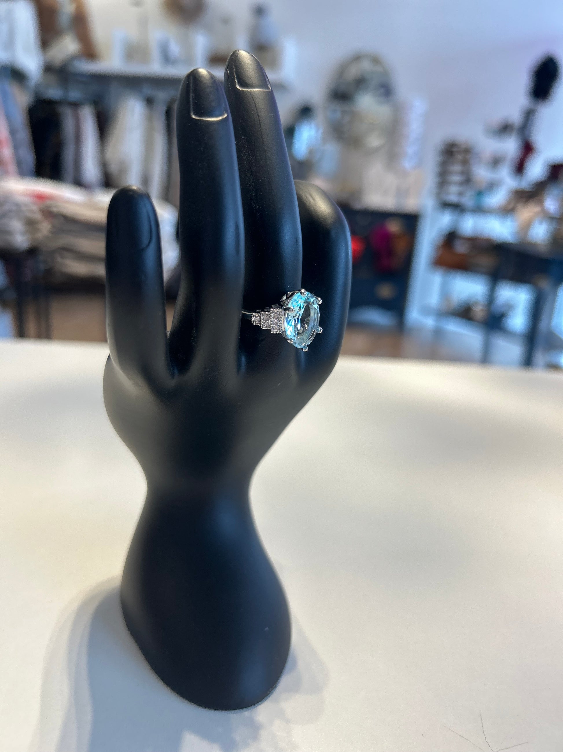 The Shape Shifter Ring-Blue Oval