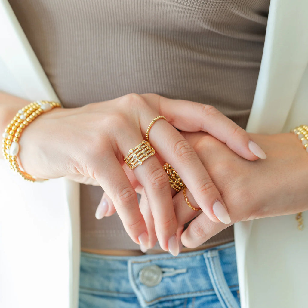 All That Shimmers Pave Statement Ring