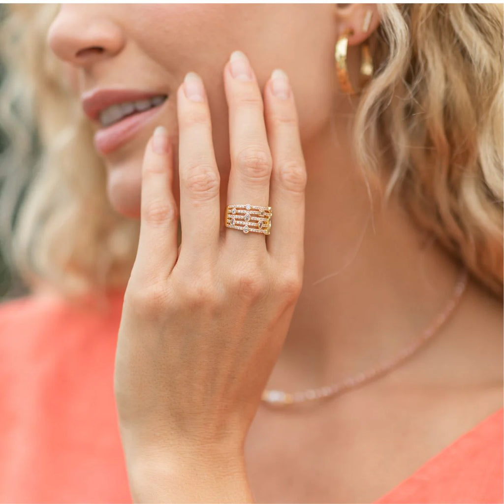 All That Shimmers Pave Statement Ring