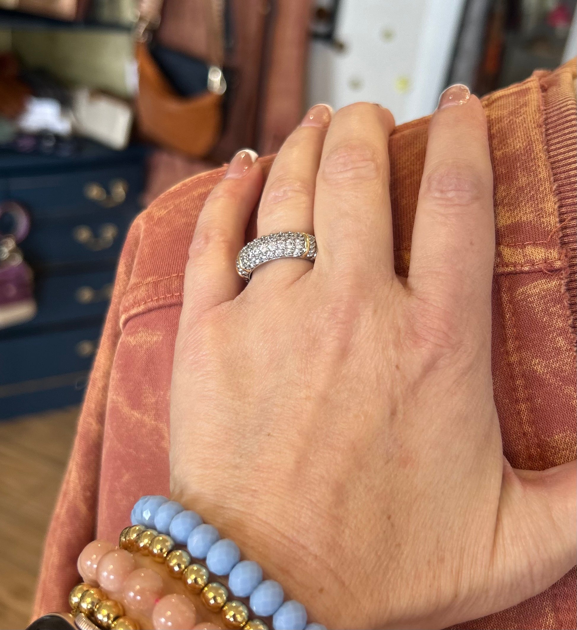 Pave Multi Row Diamond Band Ring