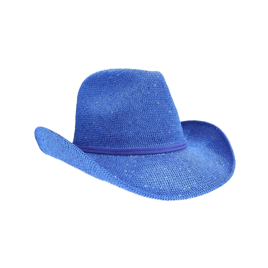 Sequin Cowboy Hat with Suede String
