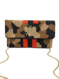 Beaded Honey Bee Clutch