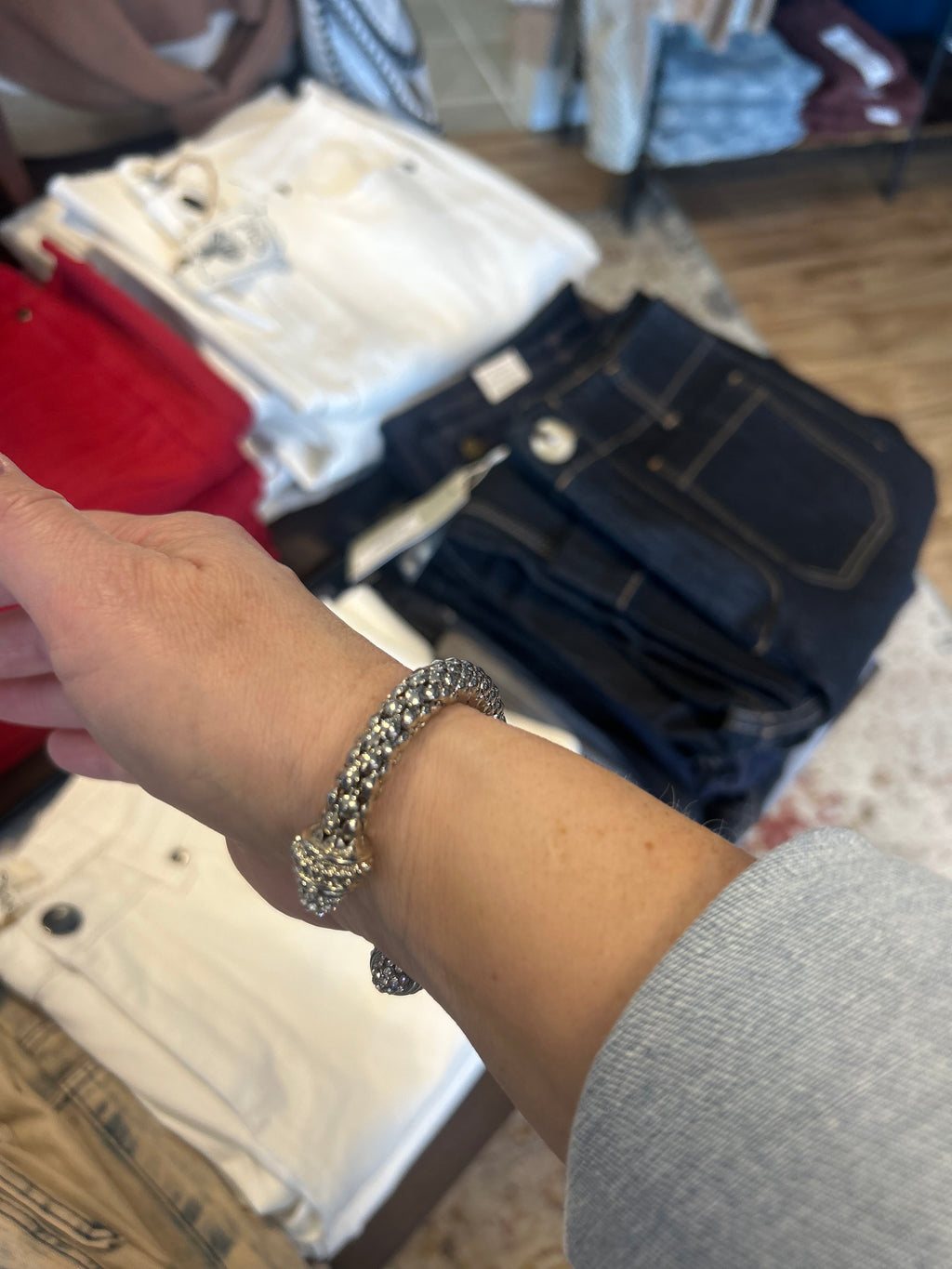 Silver Textured Cuff