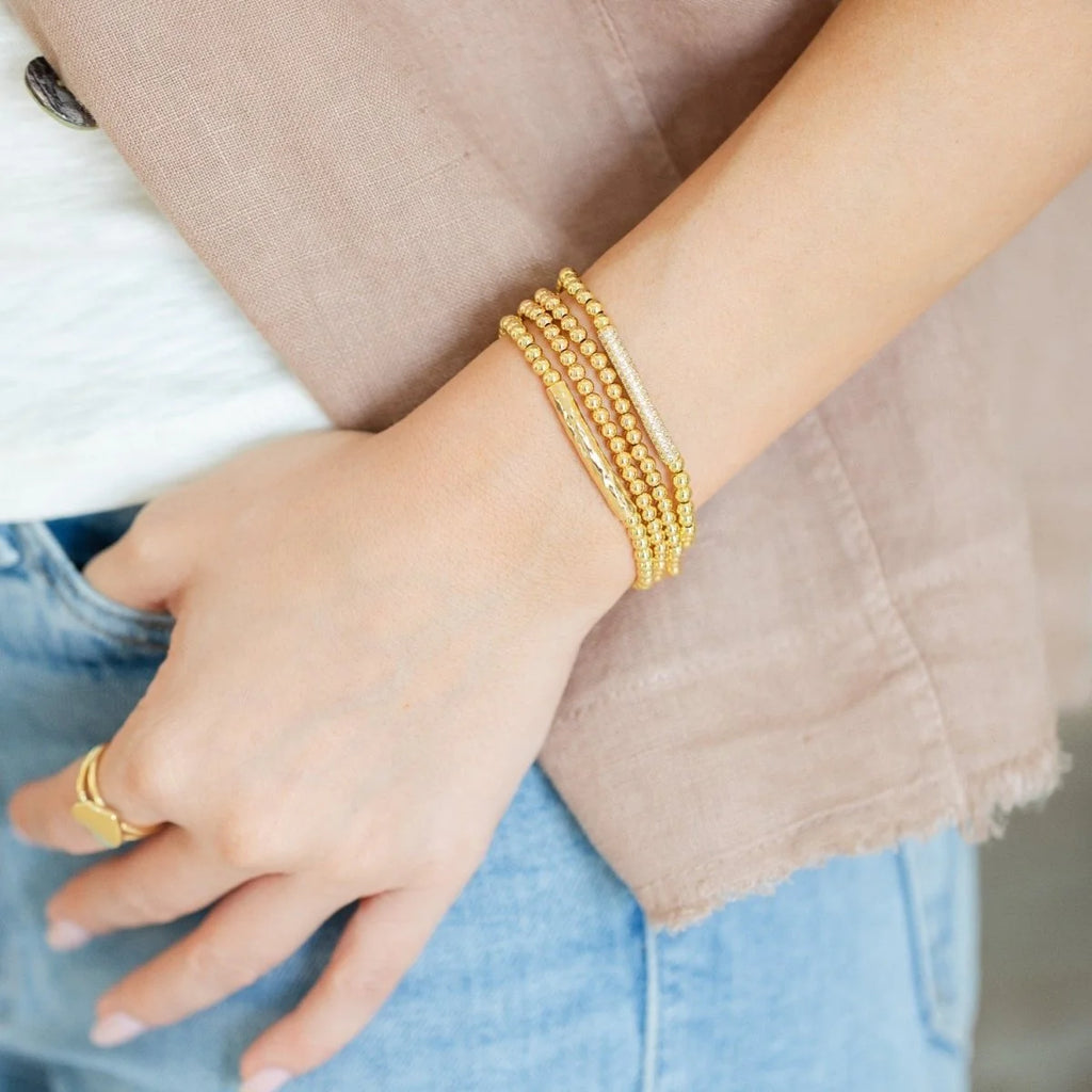 Beaded Bracelet with Bling Bar