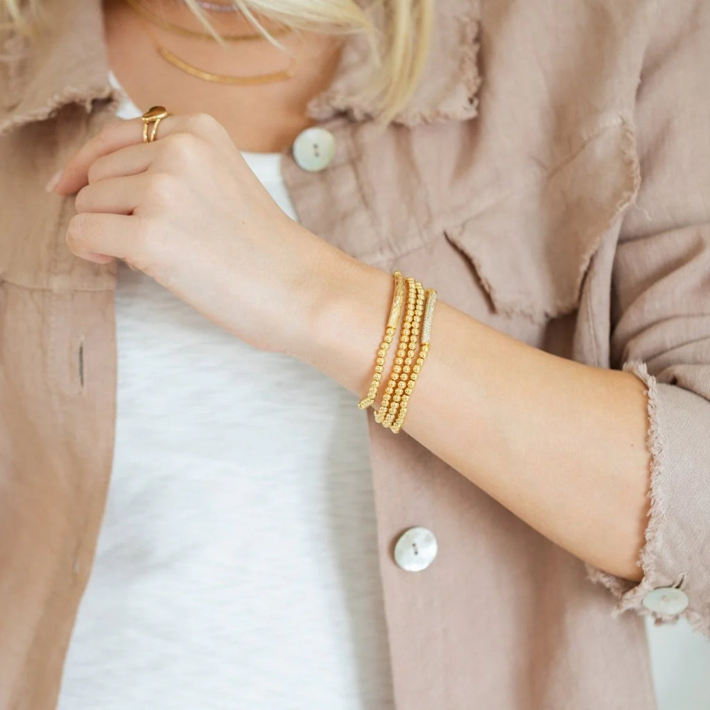 Beaded Bracelet with Bling Bar
