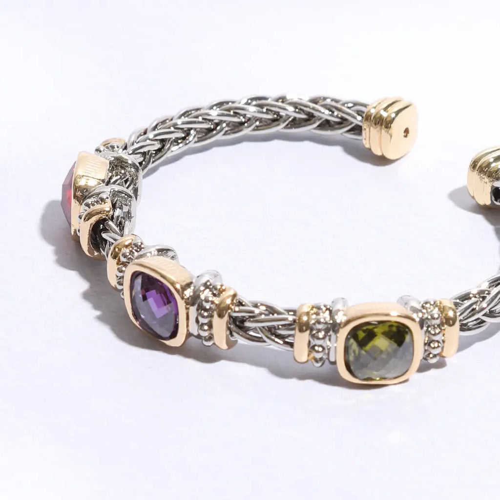Square Multi CZ Bangle Bracelet