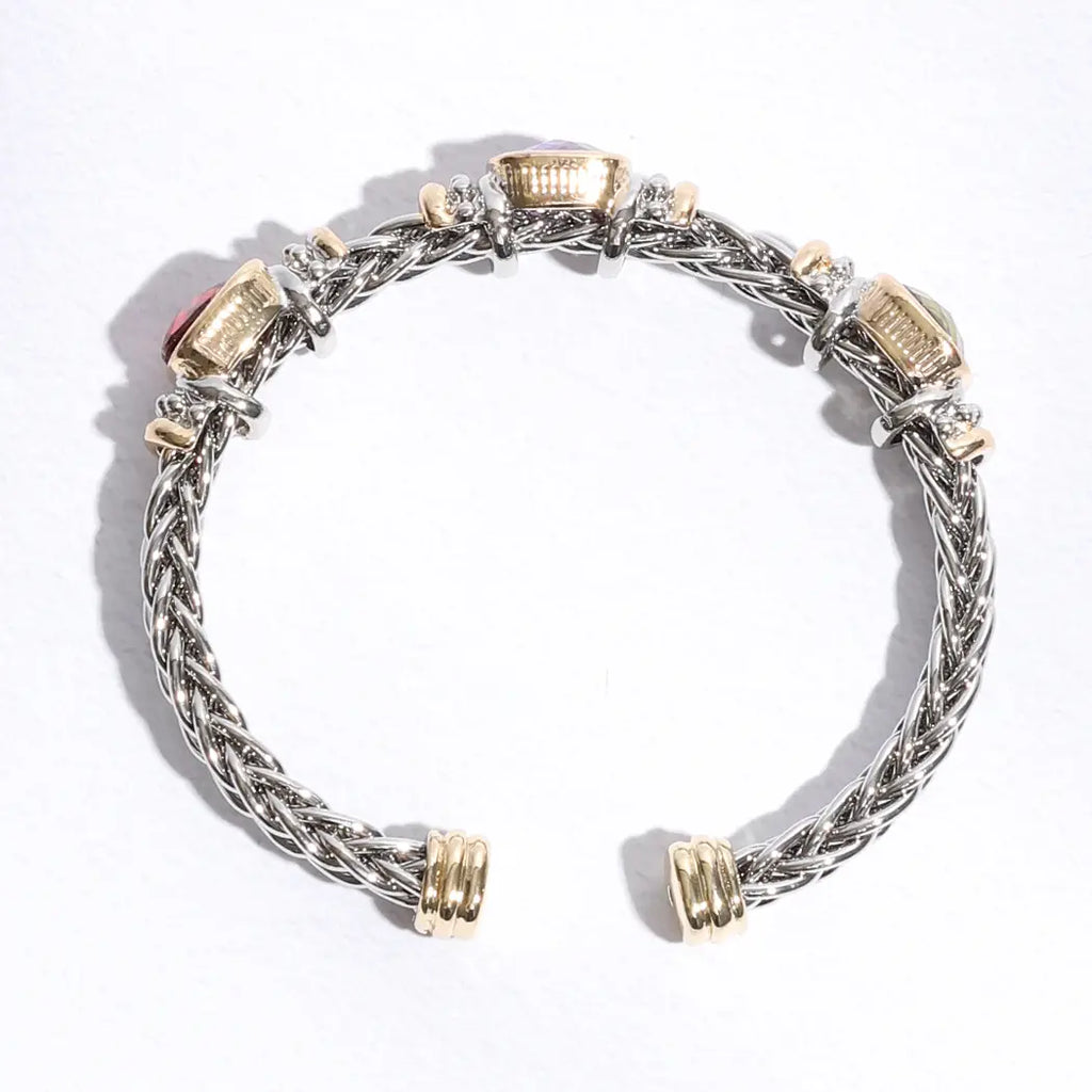 Square Multi CZ Bangle Bracelet