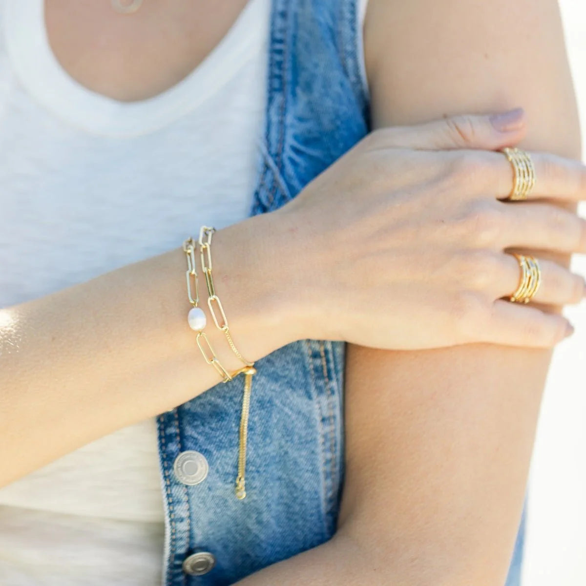 Pearl Link Pulley Bracelet
