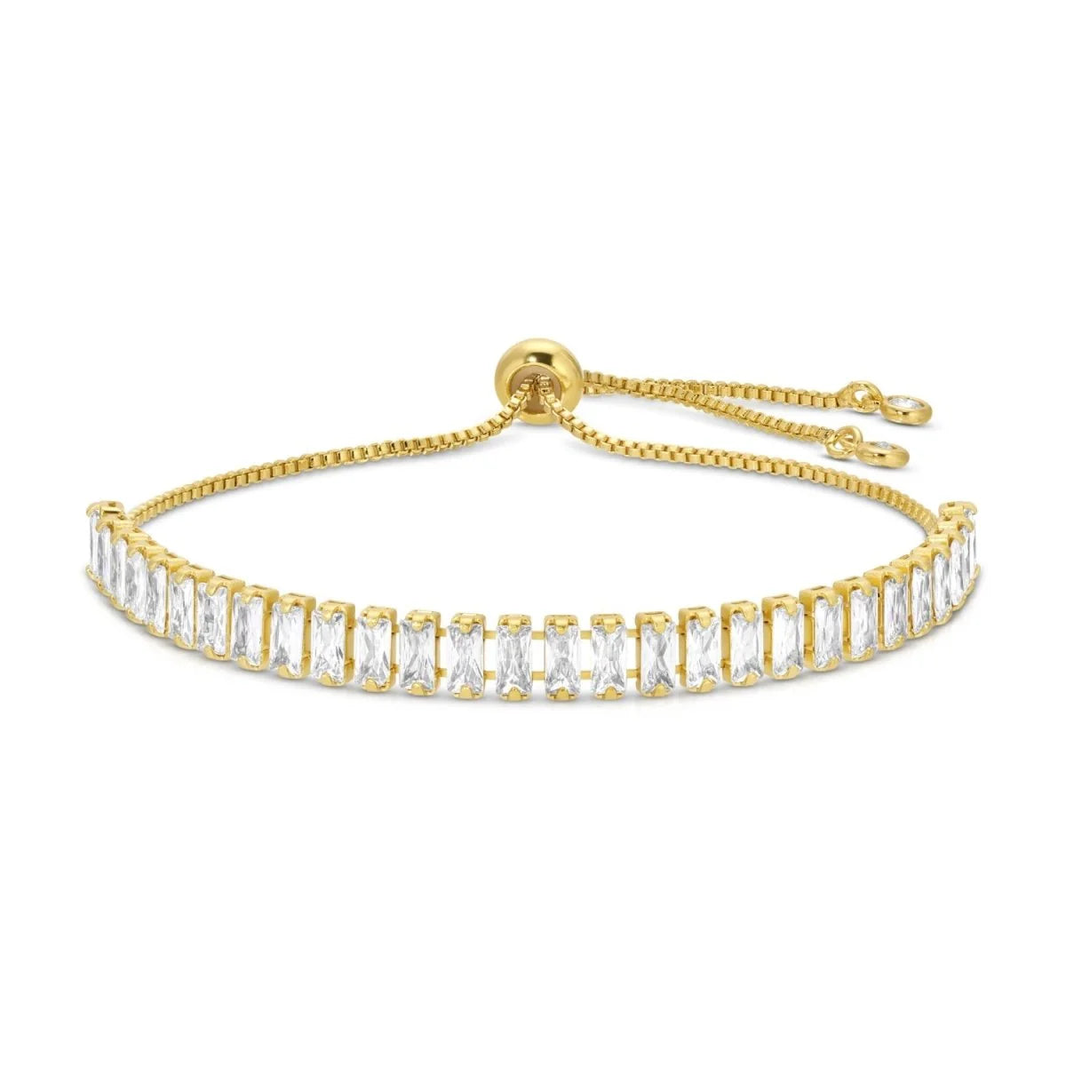 Baguette Faux Diamond Pulley Bracelet