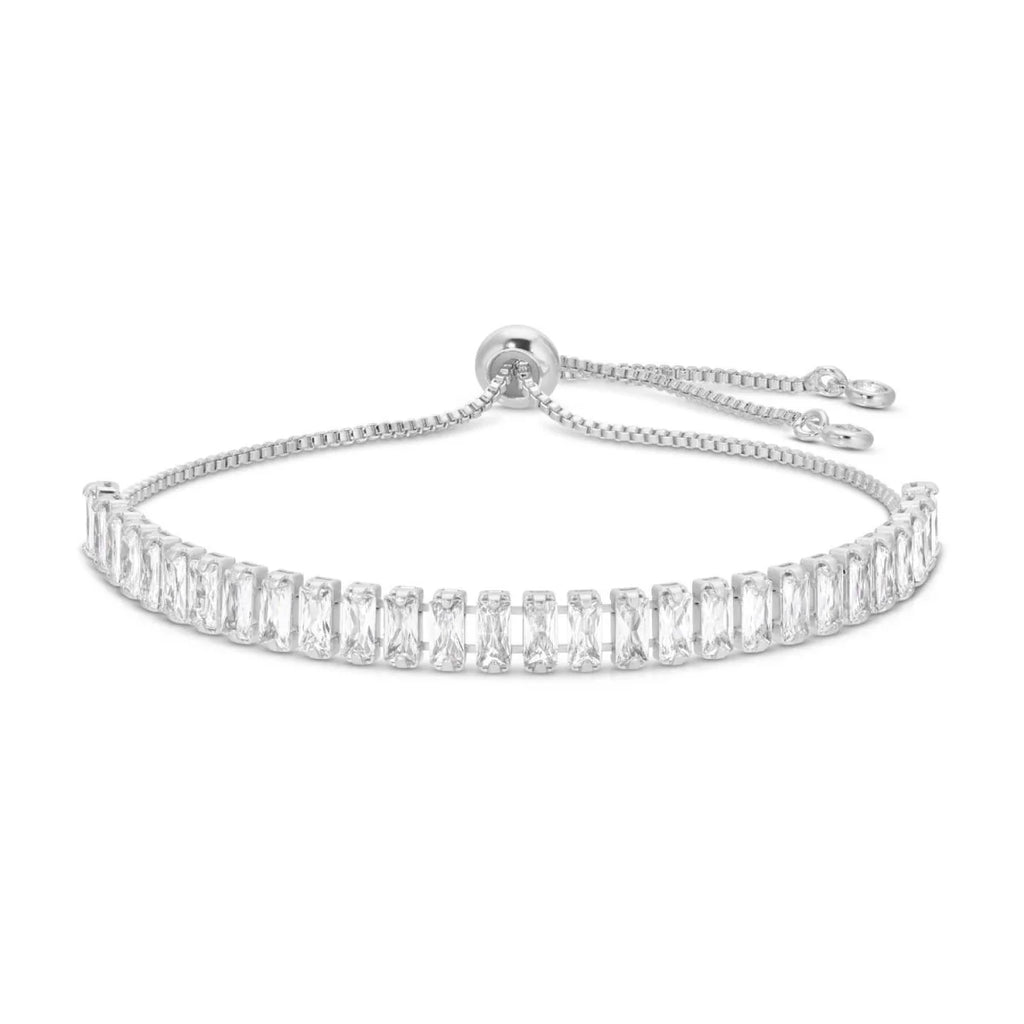 Baguette Faux Diamond Pulley Bracelet