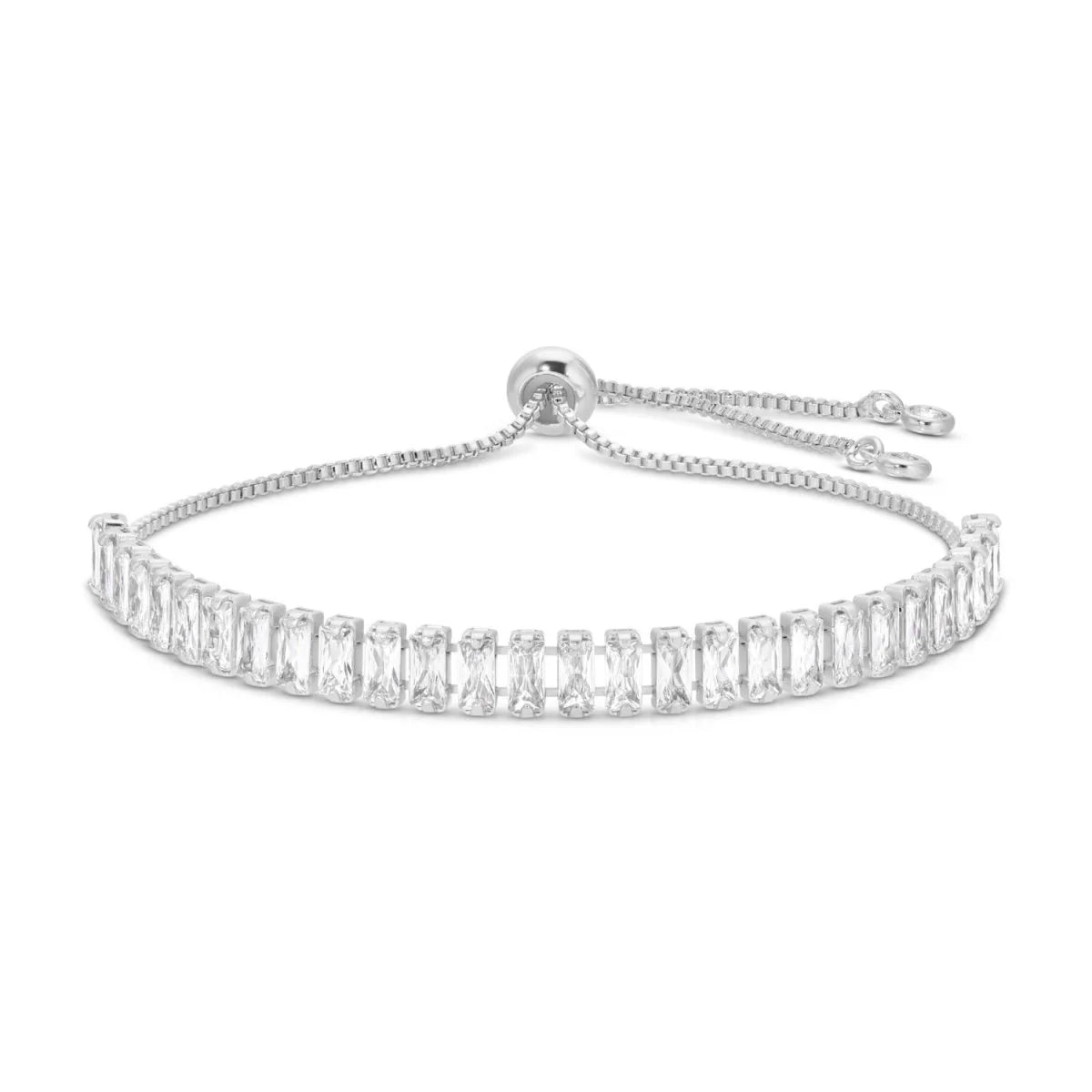 Baguette Faux Diamond Pulley Bracelet