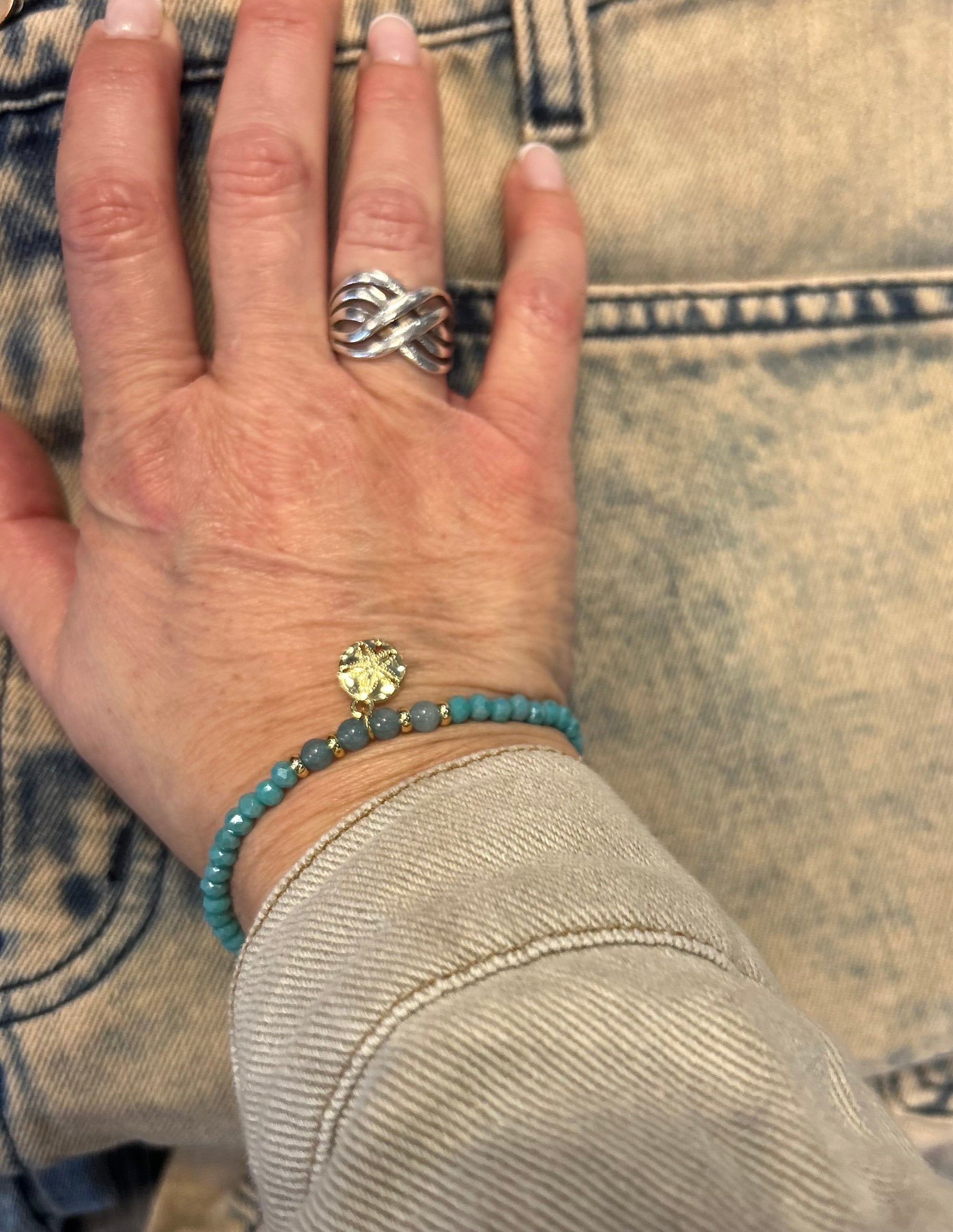 Freshwater Sand Dollar Pulley Bracelet