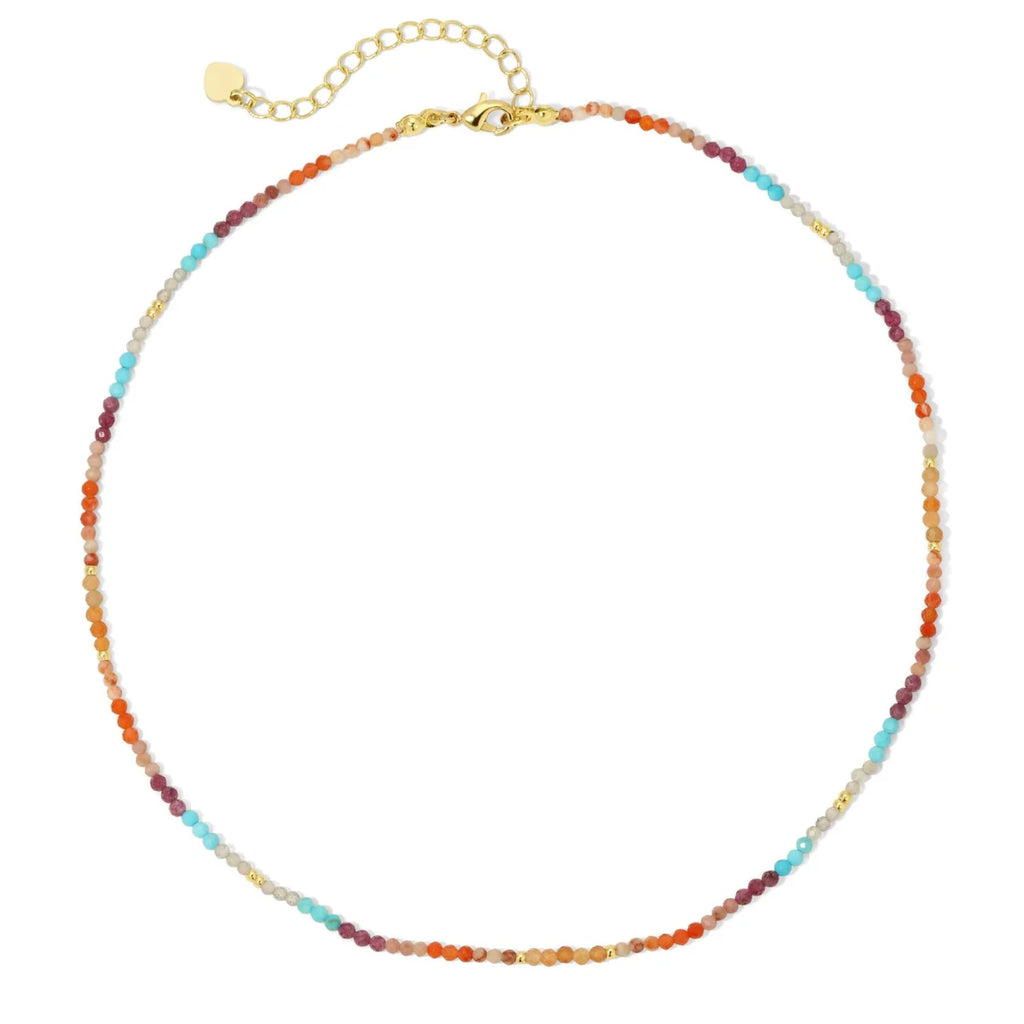 Splendid Iris Delicate Stone Necklace