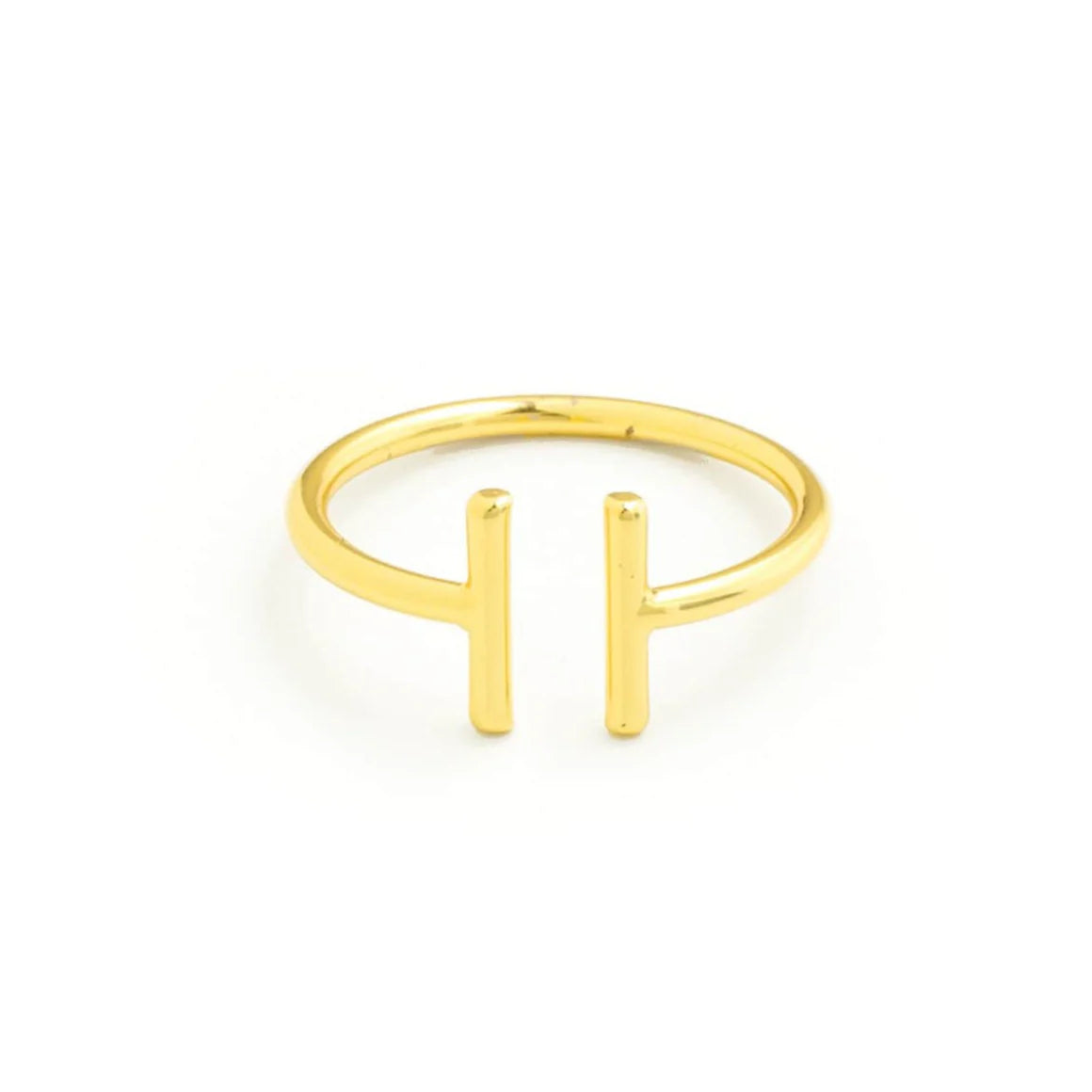 Splendid Iris Simple Double Bar Adjustable Ring