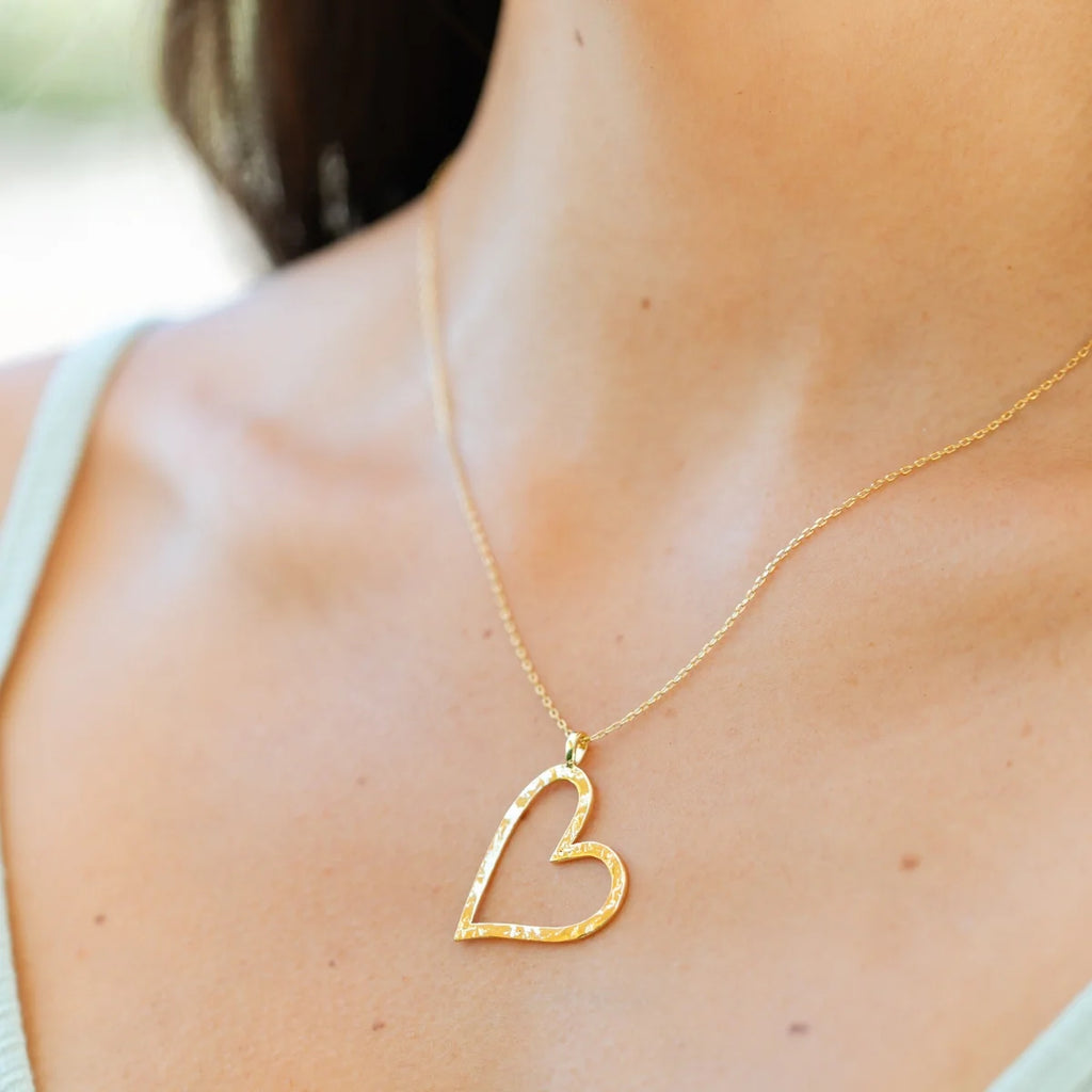 Splendid Iris Gilded Heart Pendant Necklace