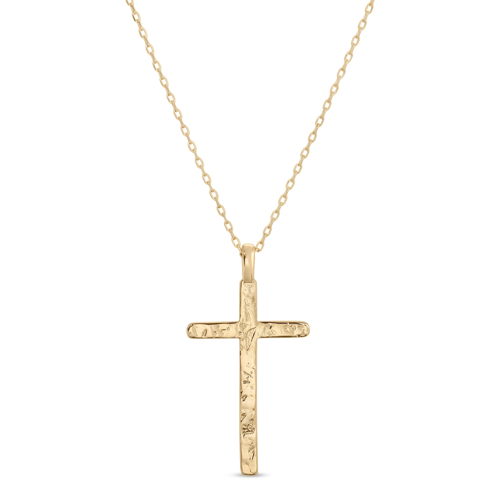 Splendid Iris Gilded Cross Pendant Necklace