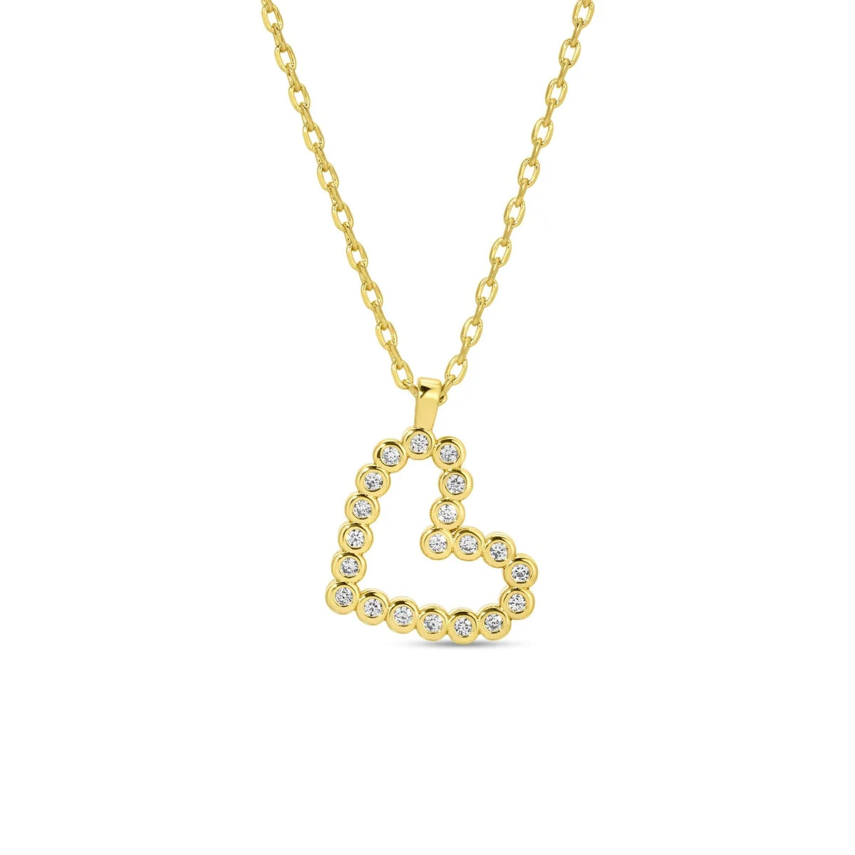 Splendid Iris Delicate CZ Heart Pendant