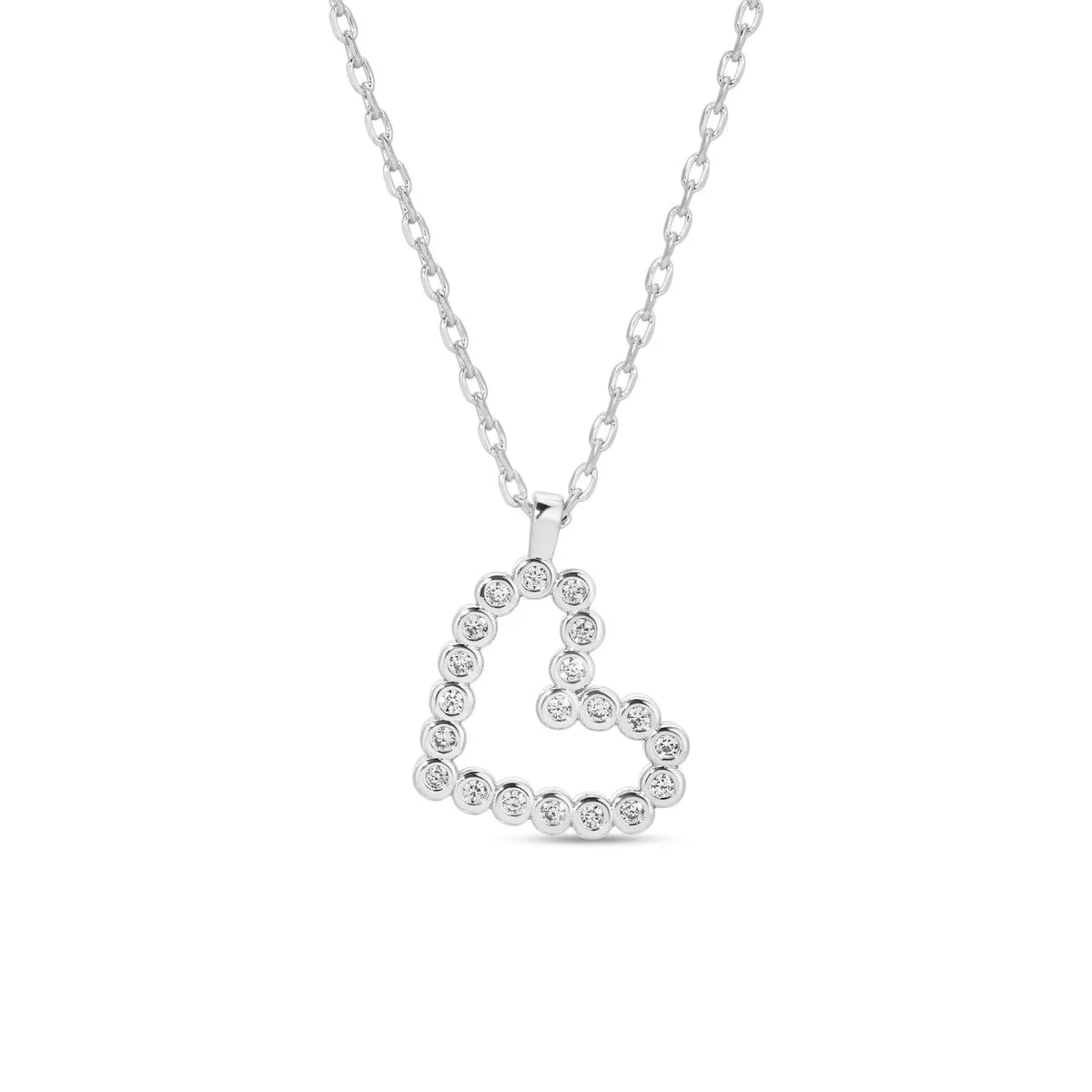 Splendid Iris Delicate CZ Heart Pendant