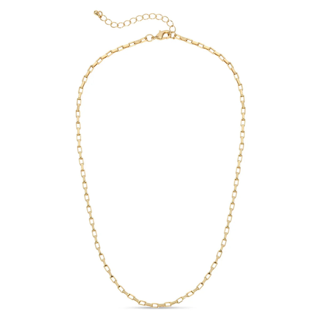 Splendid Iris Rectangular Chain Necklace