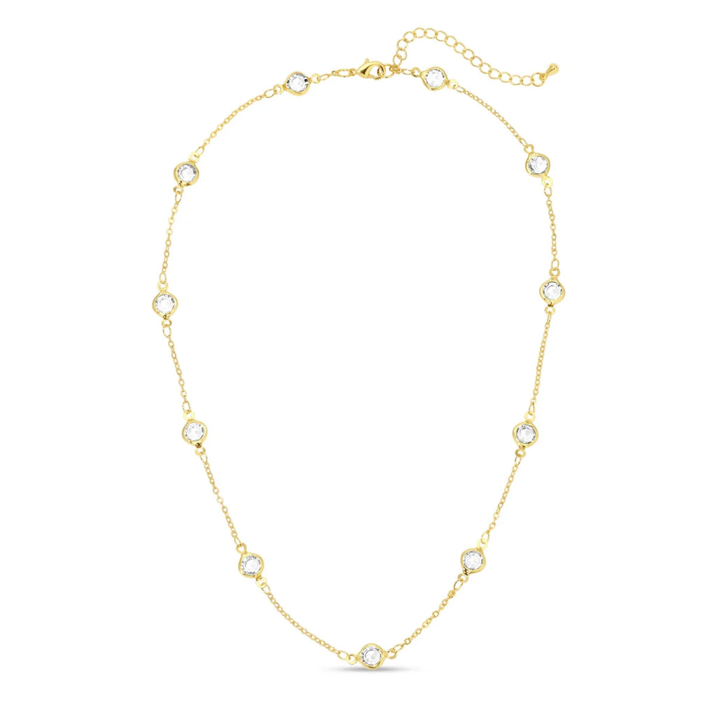 Splendid Iris Crystal Accented Collar Necklace