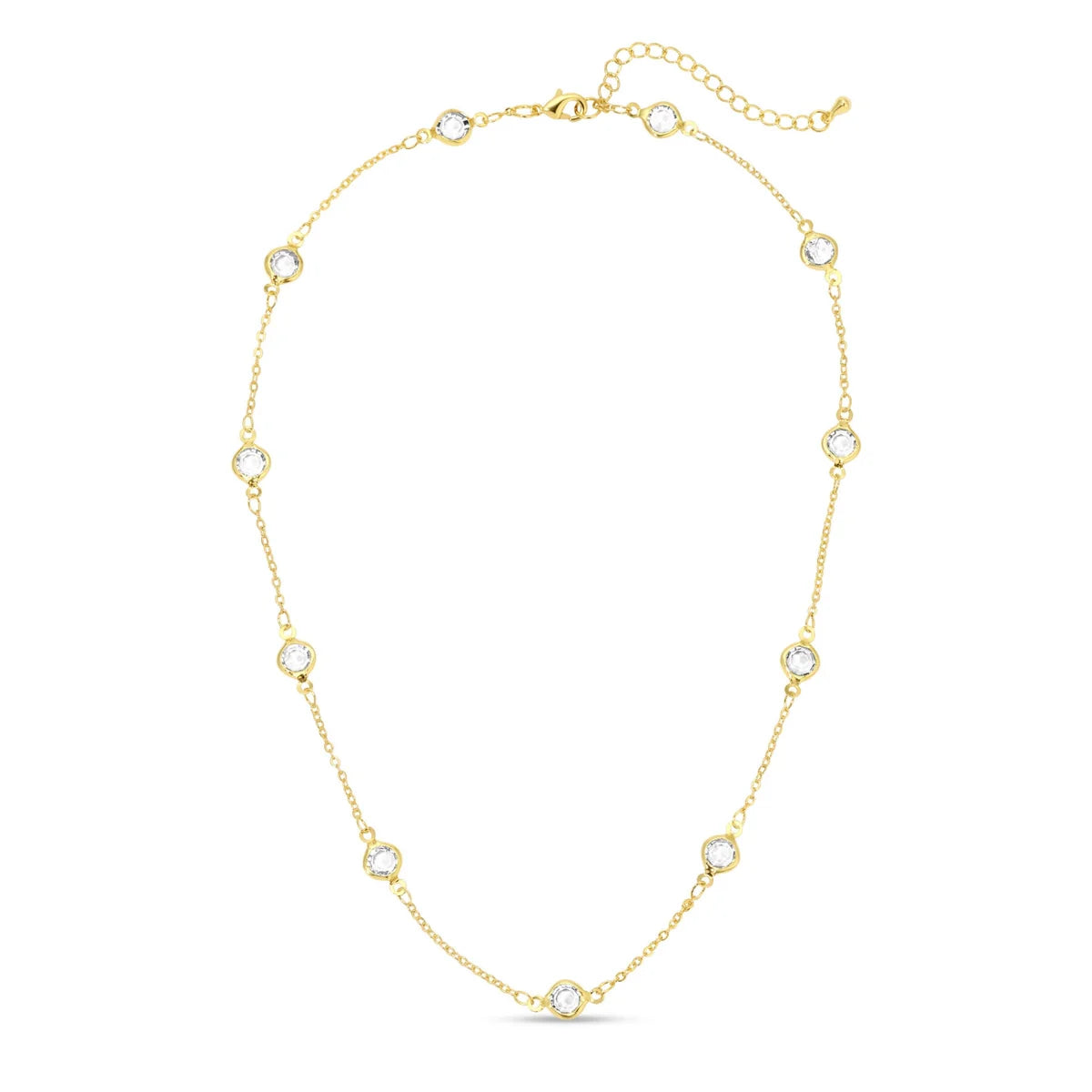 Splendid Iris Crystal Accented Collar Necklace