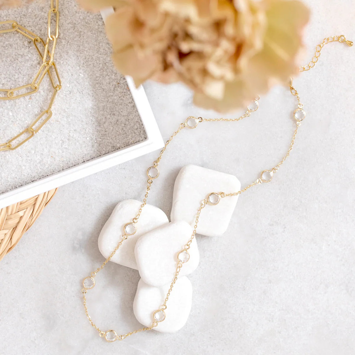 Splendid Iris Crystal Accented Collar Necklace