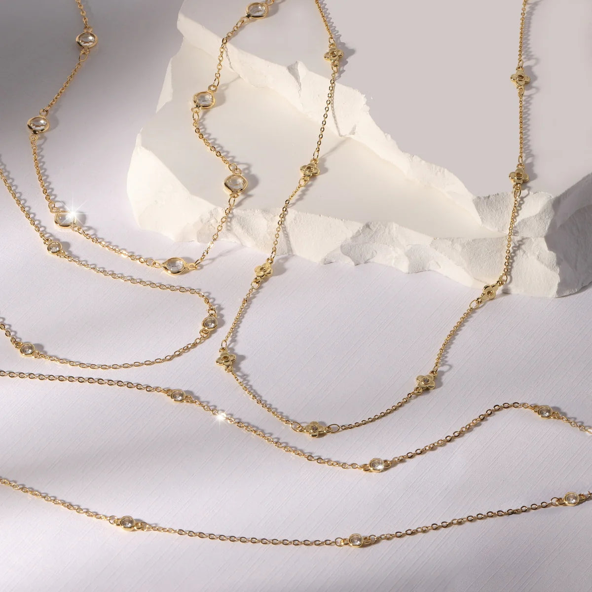 Splendid Iris Long Cubic Zirconia Accented Necklace