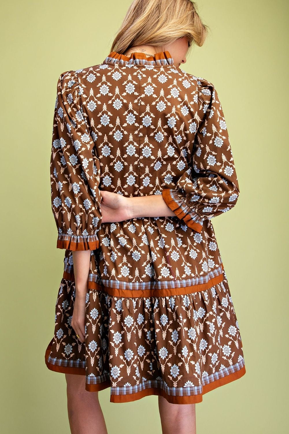 EASEL Floral Printed Cotton Poplin Woven Dress
