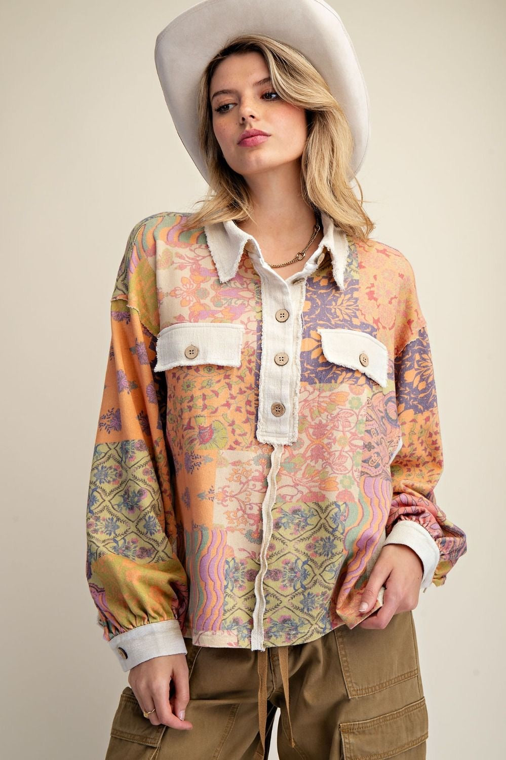 EASEL Signature Print Washed Terry Shirt