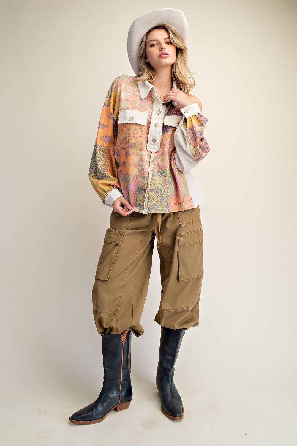 EASEL Signature Print Washed Terry Shirt
