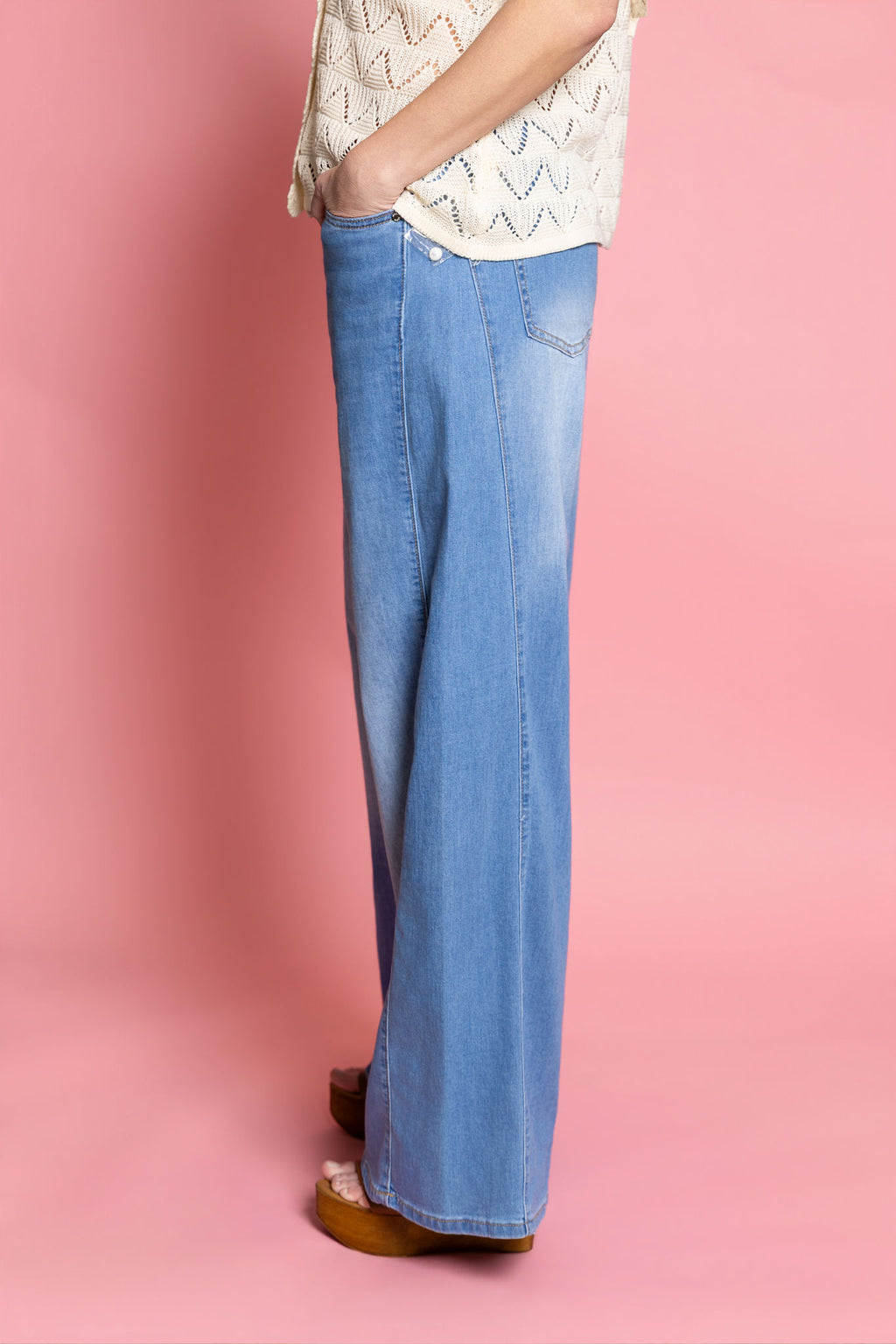 Q2 Wide Leg Denim Pants