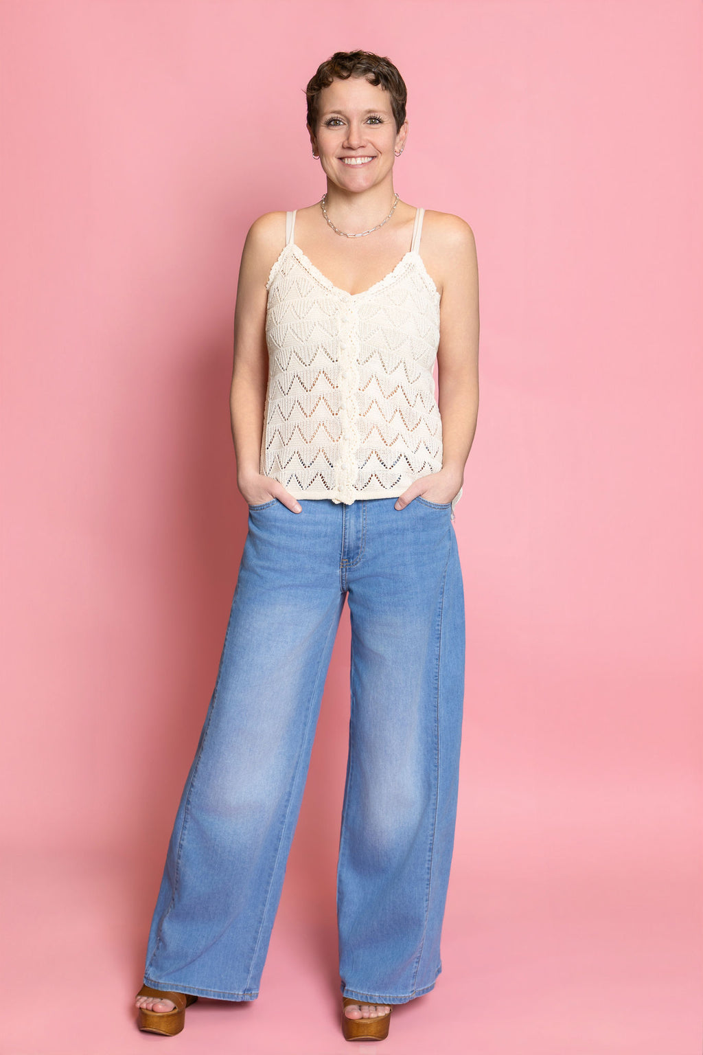 Q2 Wide Leg Denim Pants