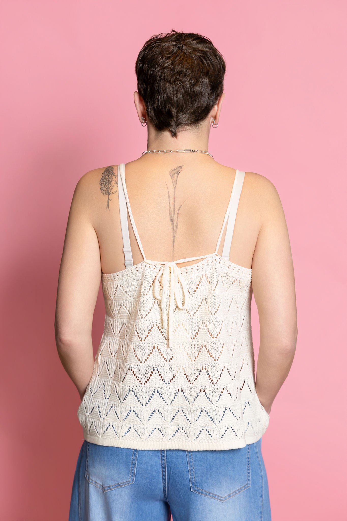 Boho Crochet Button Down Tank Top