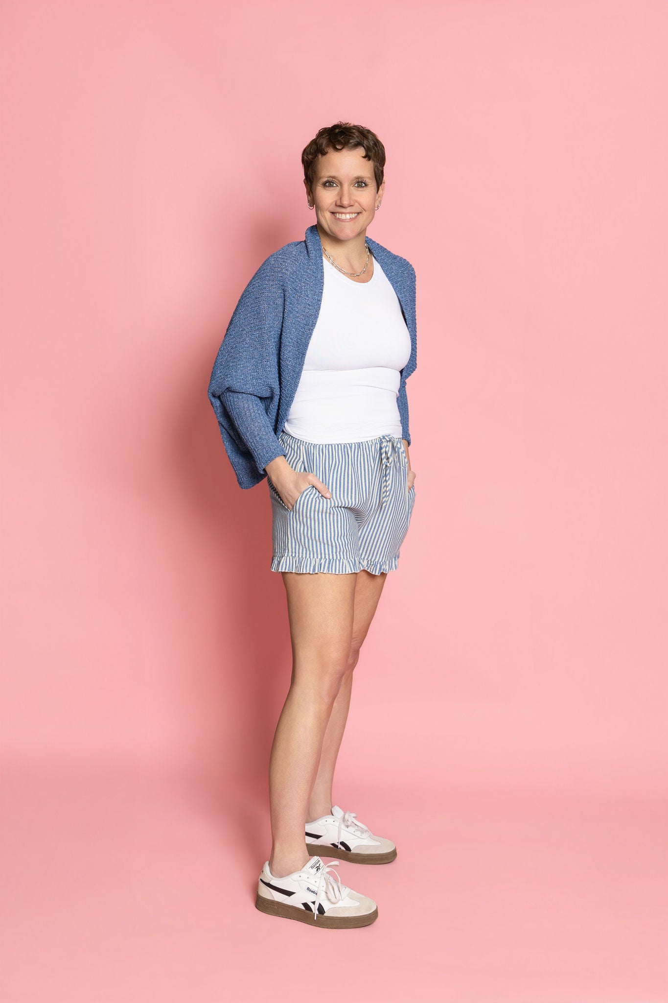 Harper Striped Ruffle Shorts