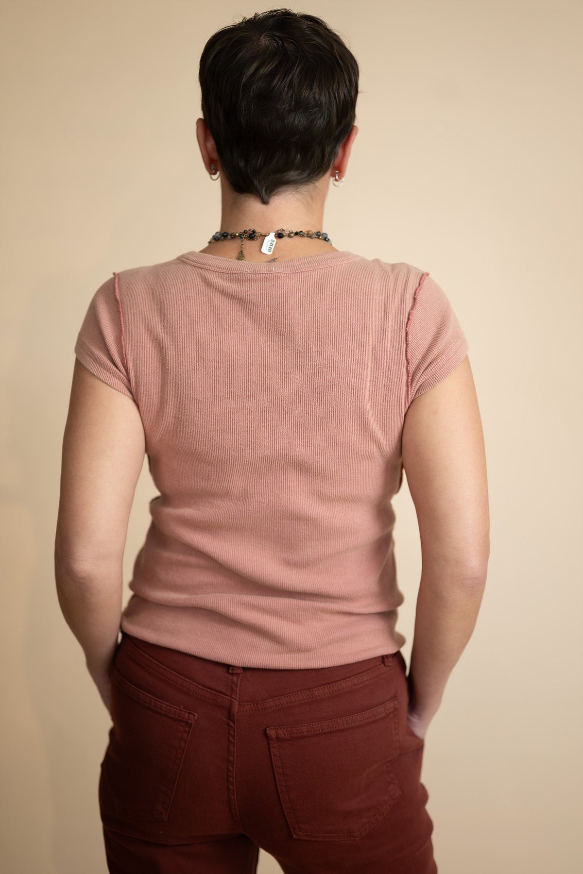 Camille Ribbed Seam Tee