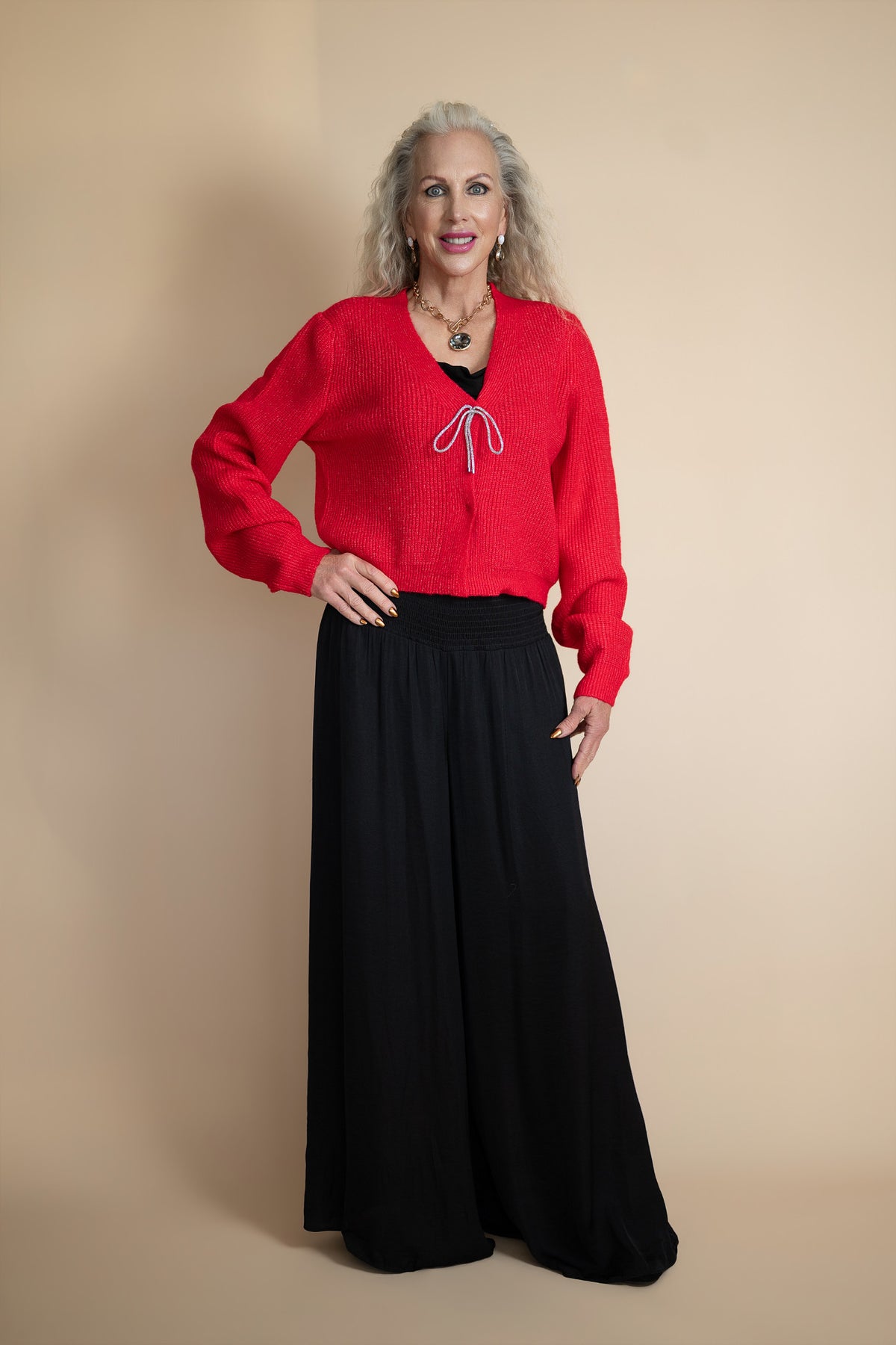 Elowen Rhinestone Bow Sweater